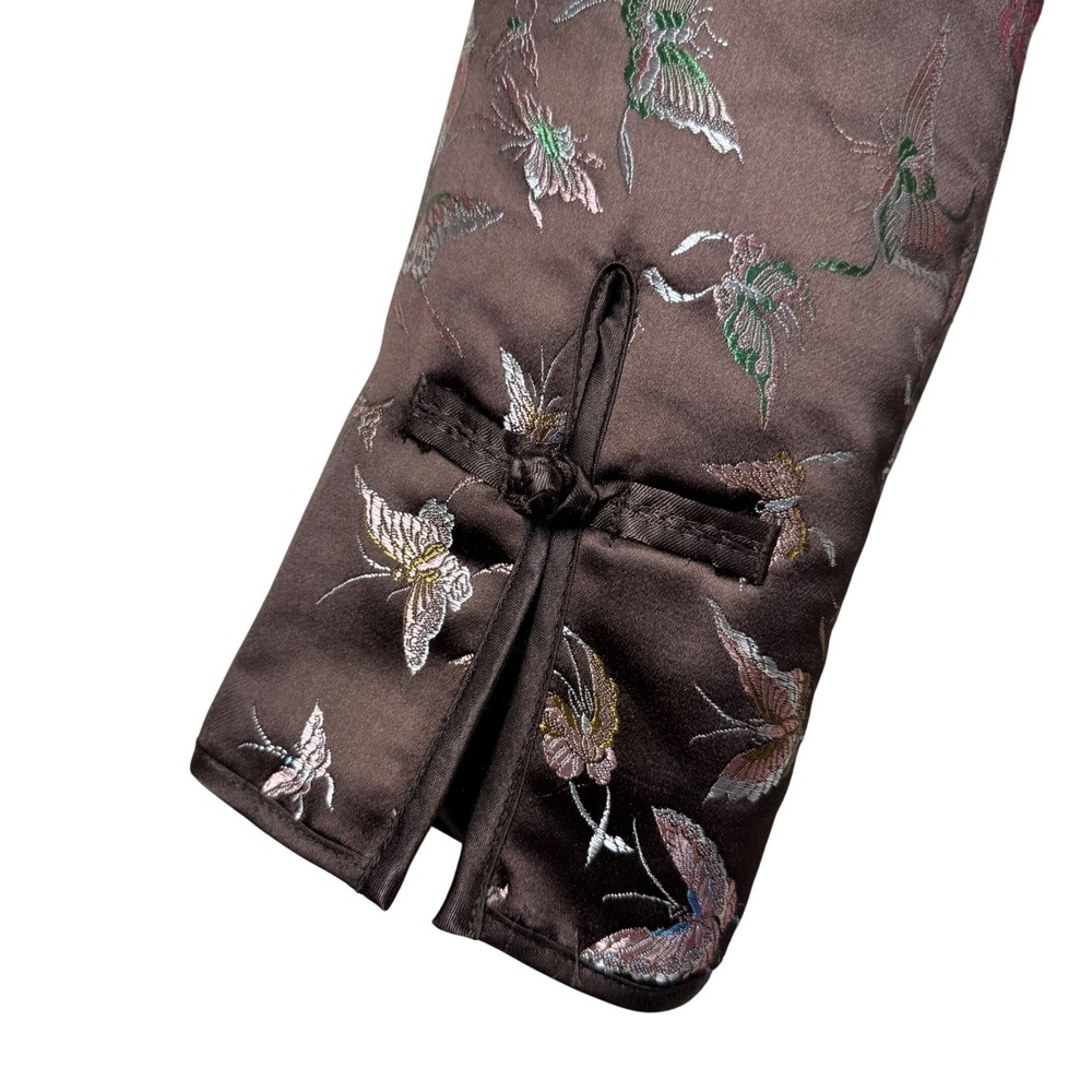 Old Navy Asian Style Butterfly‎ Print Jacket Women's Large Brown Y2K Vintage - Picture 5 of 11